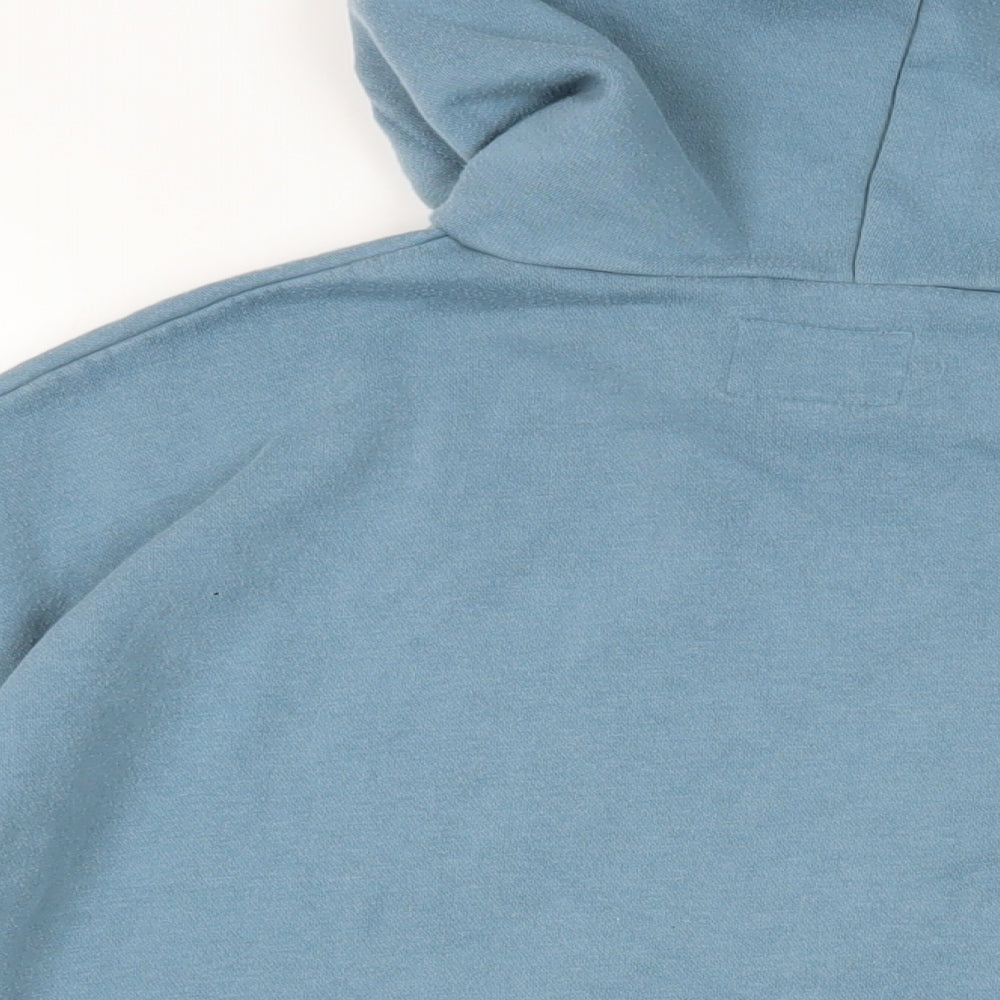 American Eagle Mens Blue Cotton Full Zip Hoodie Size M - Logo Pockets
