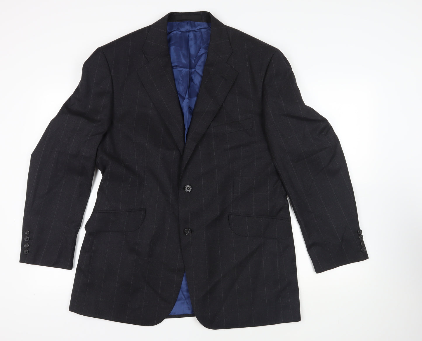 Marks and Spencer Mens Grey Check Wool Jacket Suit Jacket Size 44 Regular