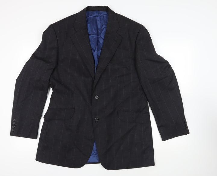 Marks and Spencer Mens Grey Check Wool Jacket Suit Jacket Size 44 Regular