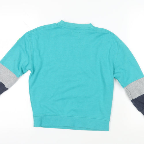 O'Neill Boys Green Colourblock Cotton Pullover Sweatshirt Size 8 Years Pullover - Logo