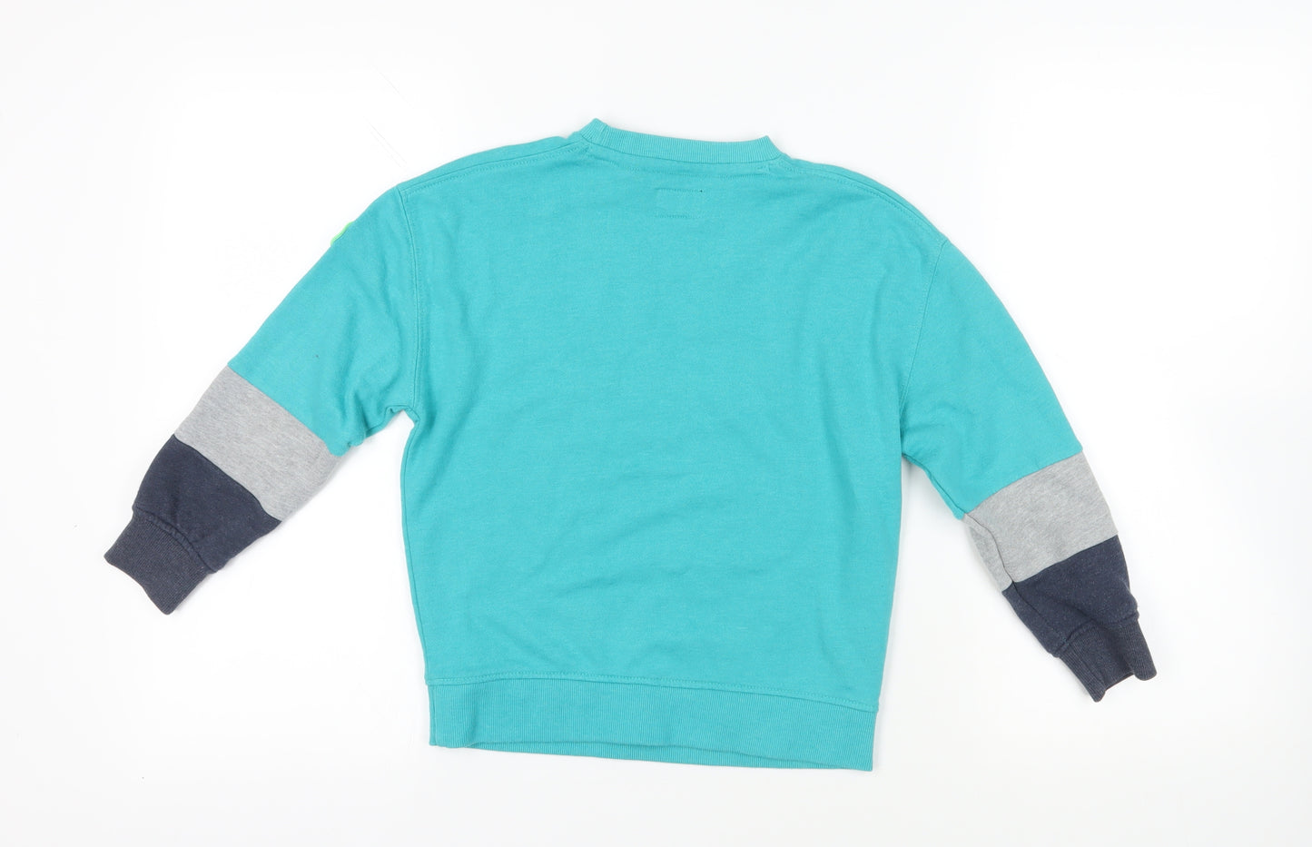 O'Neill Boys Green Colourblock Cotton Pullover Sweatshirt Size 8 Years Pullover - Logo