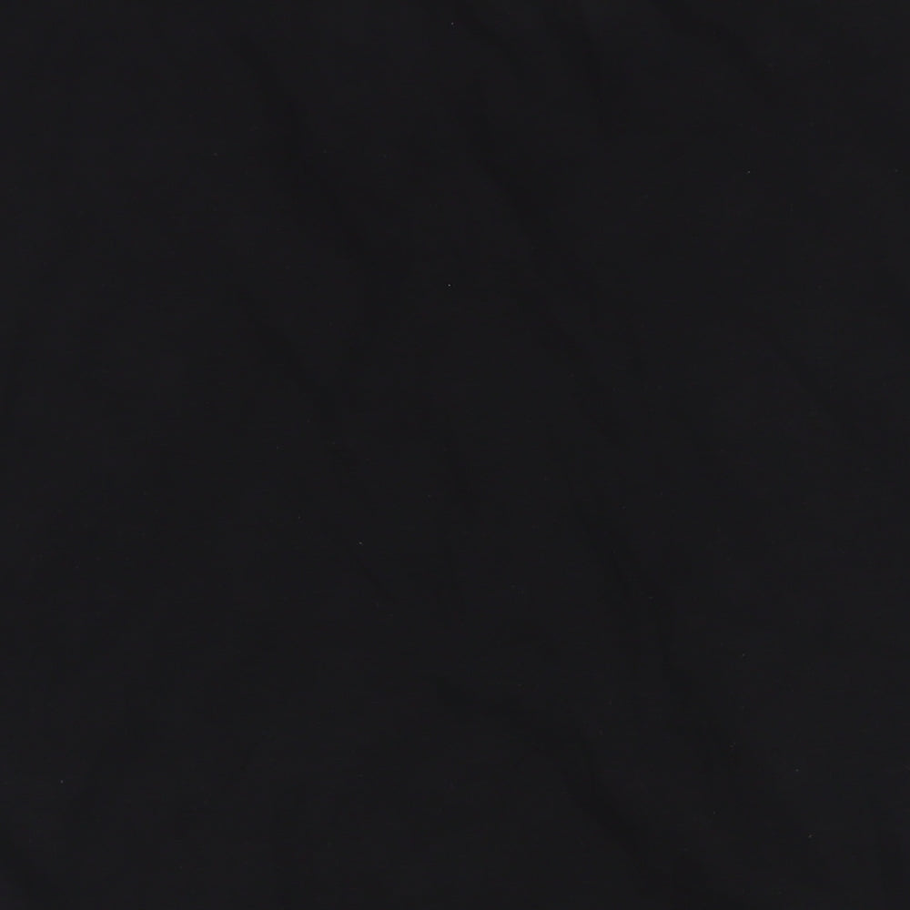 NEXT Womens Black Cotton Basic T-Shirt Size 20 V-Neck - Lace Detail