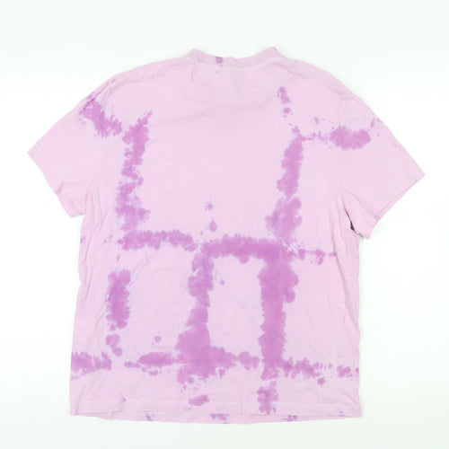 ASOS Womens Purple Cotton Basic T-Shirt Size L Crew Neck - Tie-Dye