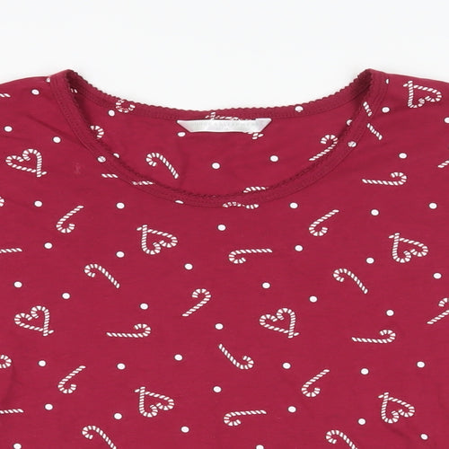Bonmarché Womens Purple Geometric Cotton Top Pyjama Top Size 12 - Candy Cane