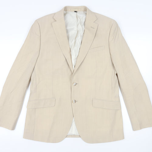 Marks and Spencer Mens Beige Wool Jacket Suit Jacket Size 40 Regular