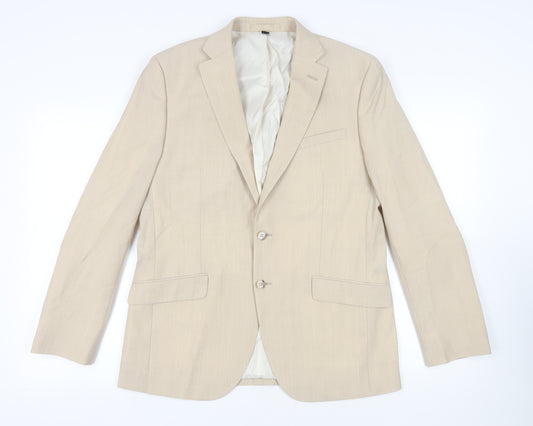 Marks and Spencer Mens Beige Wool Jacket Suit Jacket Size 40 Regular