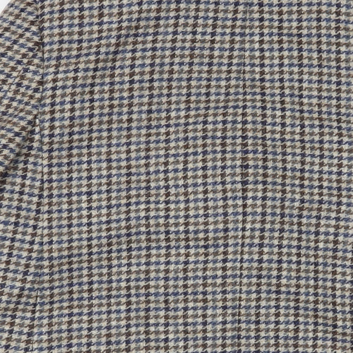 Jaeger Womens Grey Geometric Jacket Blazer Size 10 Button