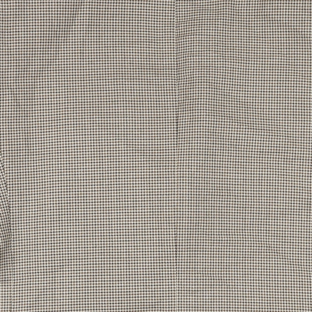 Marks and Spencer Mens Beige Geometric Polyester Jacket Suit Jacket Size 38 Regular