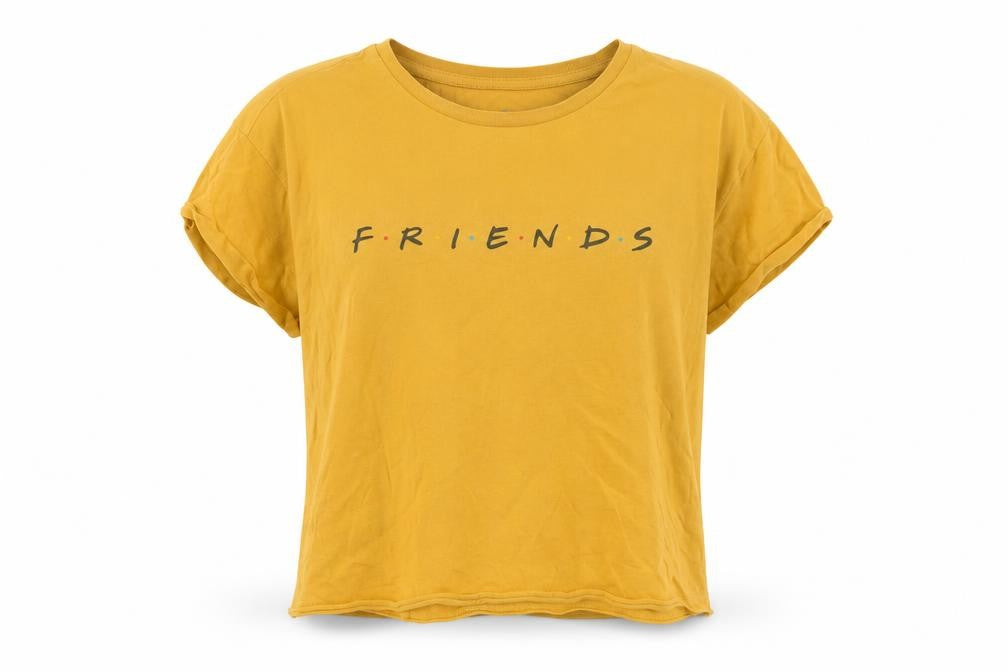 New Look Girls Yellow Cotton Basic T-Shirt Size 14-15 Years Crew Neck Pullover - Friends