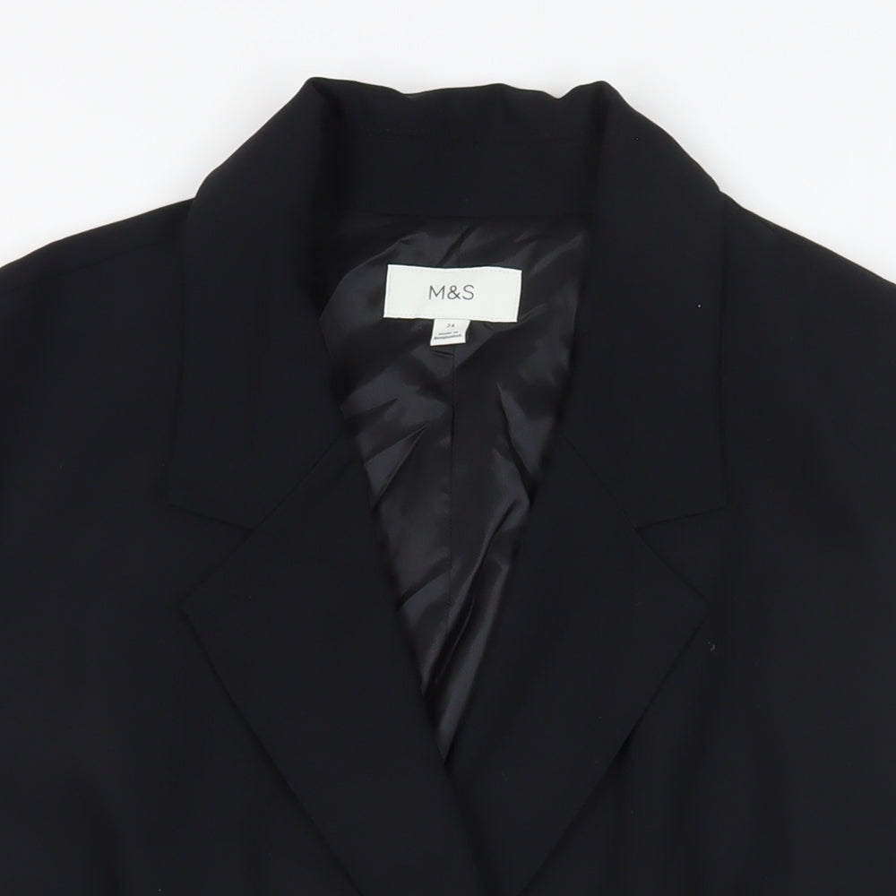 Marks and Spencer Womens Black Jacket Waistcoat Size 24 Button