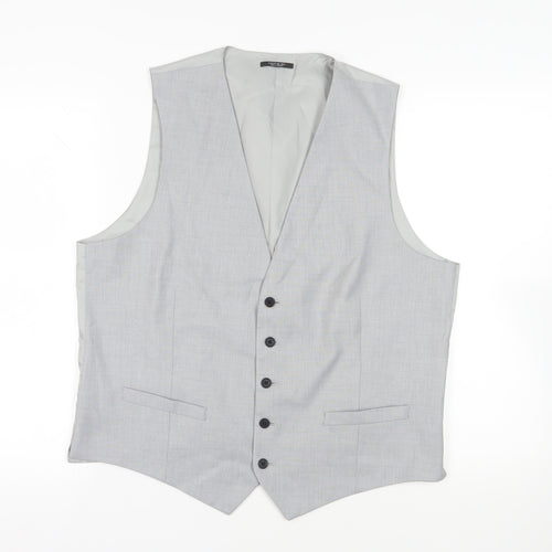 Marks and Spencer Mens Grey Polyester Jacket Suit Waistcoat Size 44 Regular
