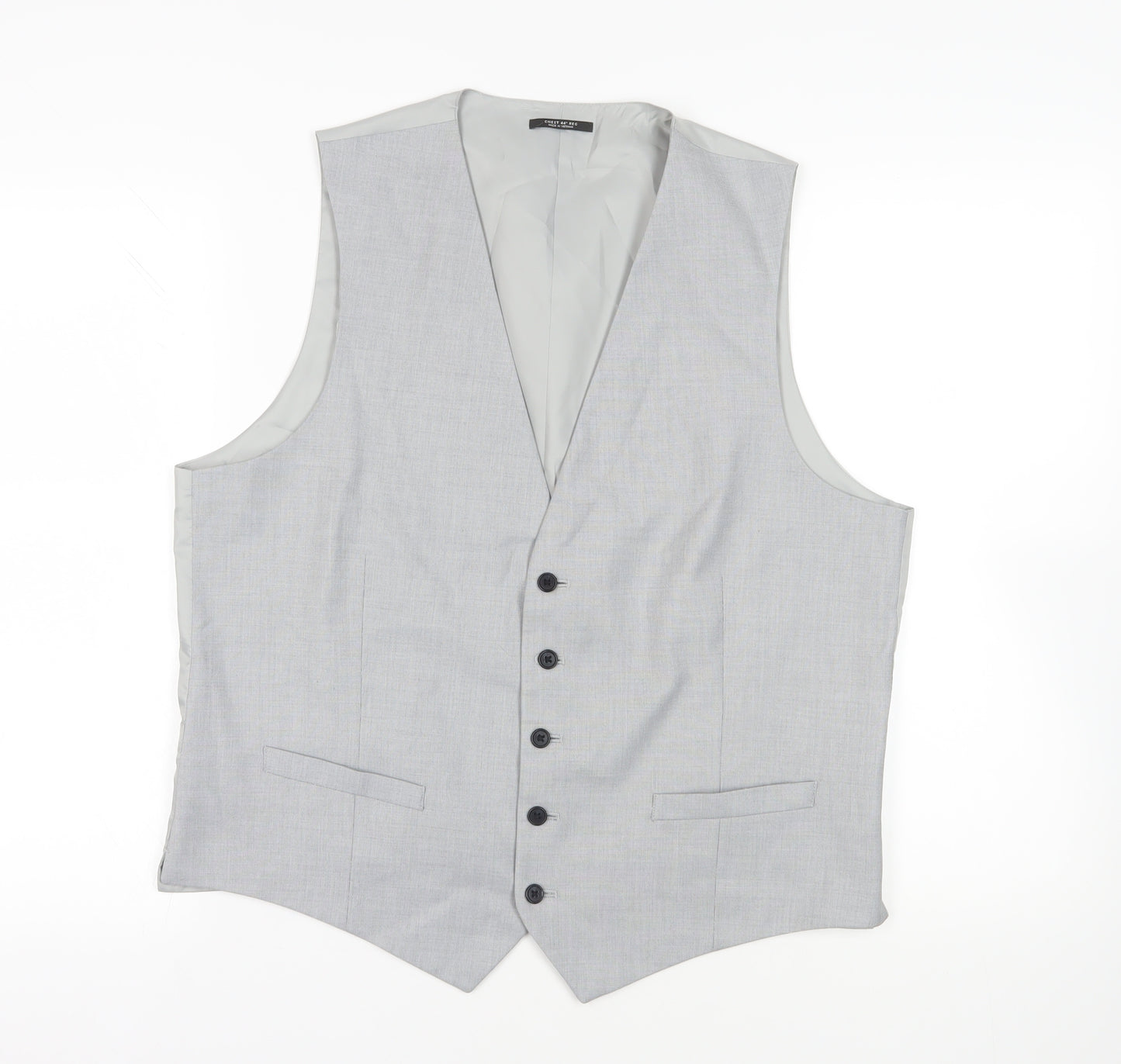 Marks and Spencer Mens Grey Polyester Jacket Suit Waistcoat Size 44 Regular