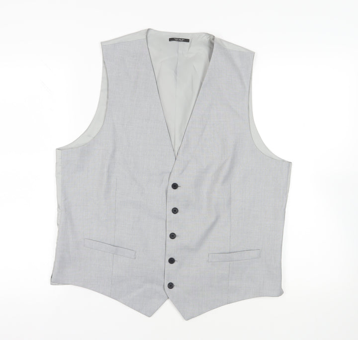 Marks and Spencer Mens Grey Polyester Jacket Suit Waistcoat Size 44 Regular