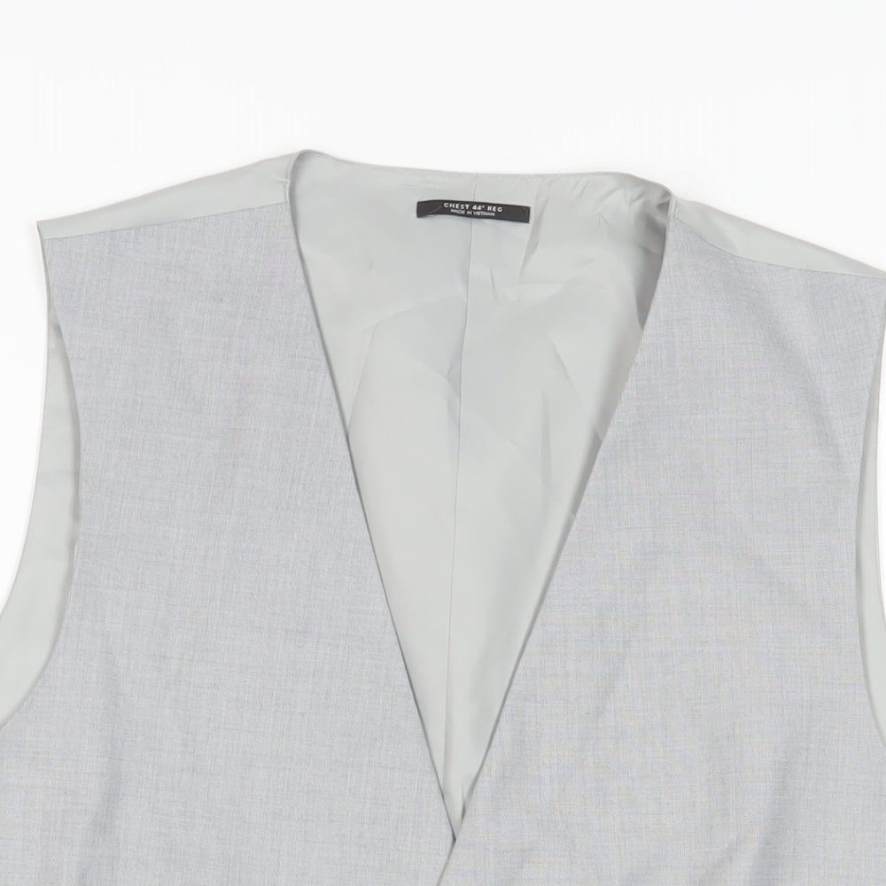 Marks and Spencer Mens Grey Polyester Jacket Suit Waistcoat Size 44 Regular