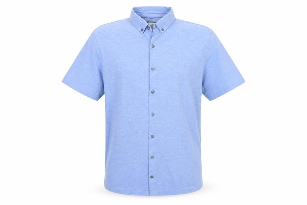 Next Mens Blue Cotton Button-Up Size L Collared Button