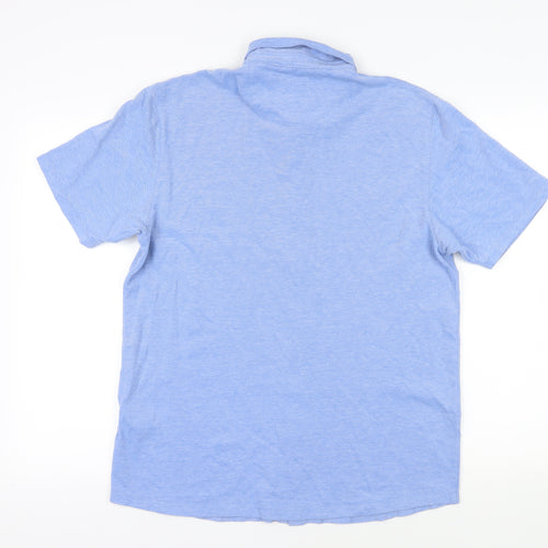 NEXT Mens Blue Cotton Button-Up Size L Collared Button