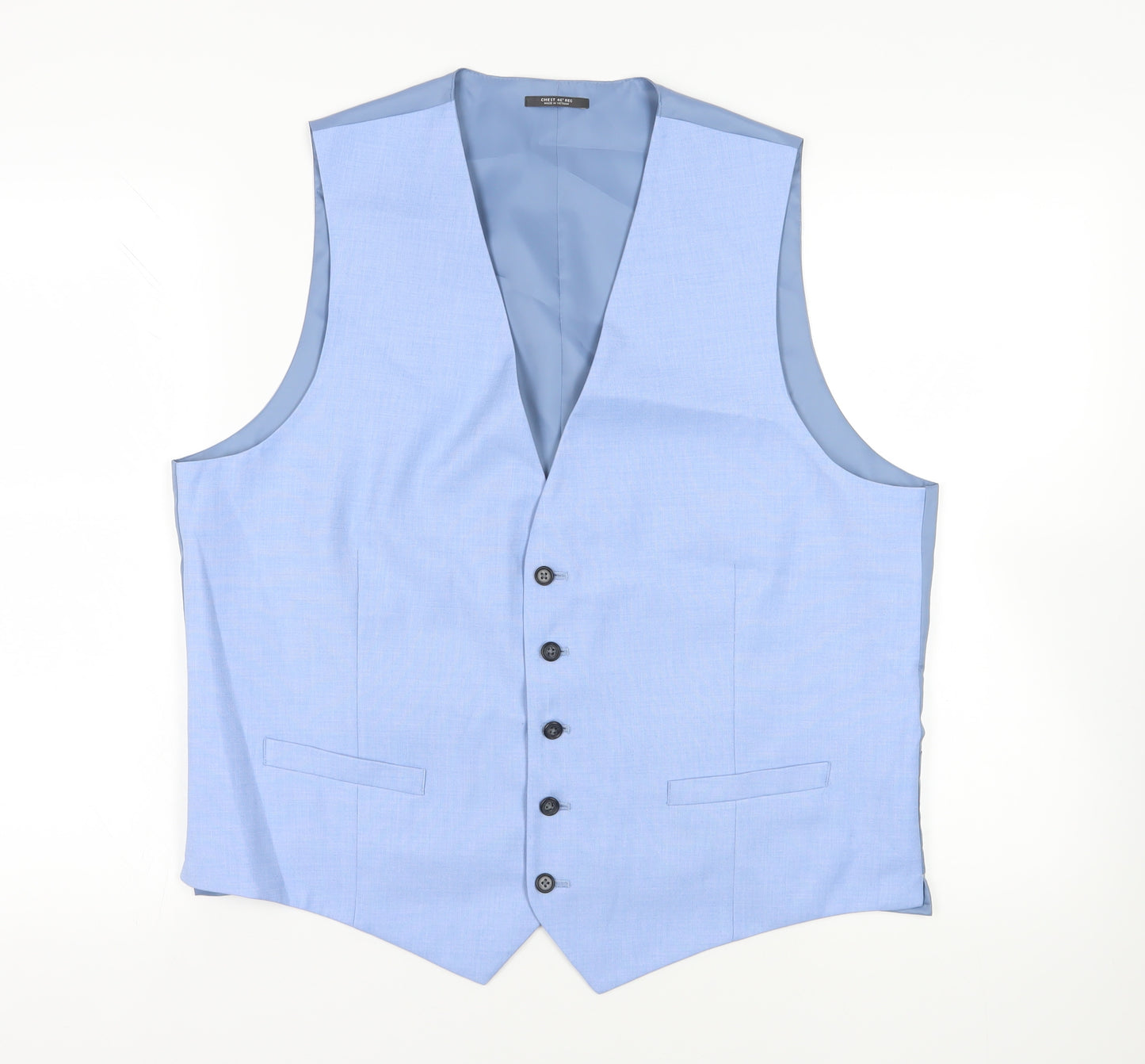 Marks and Spencer Mens Blue Jacket Waistcoat Size 46 Button