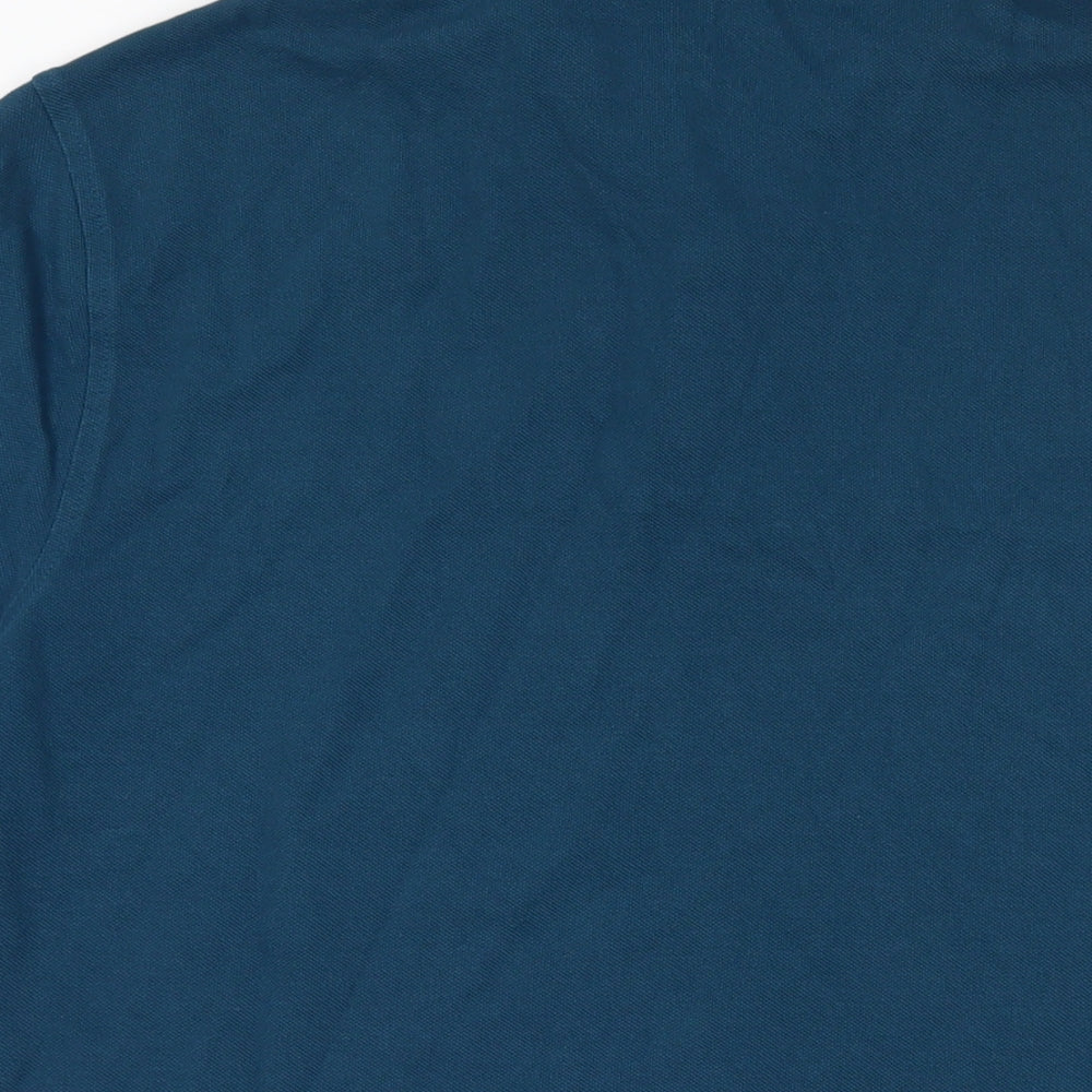 Marks and Spencer Mens Green Cotton Polo Size XL Collared Button