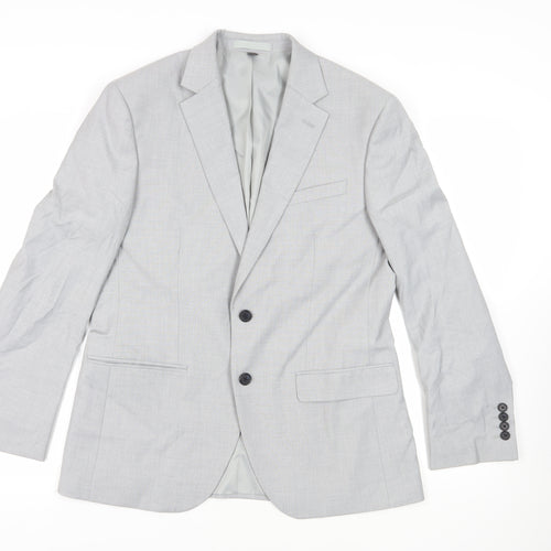 Marks and Spencer Mens Grey Polyester Jacket Suit Jacket Size 38 Regular