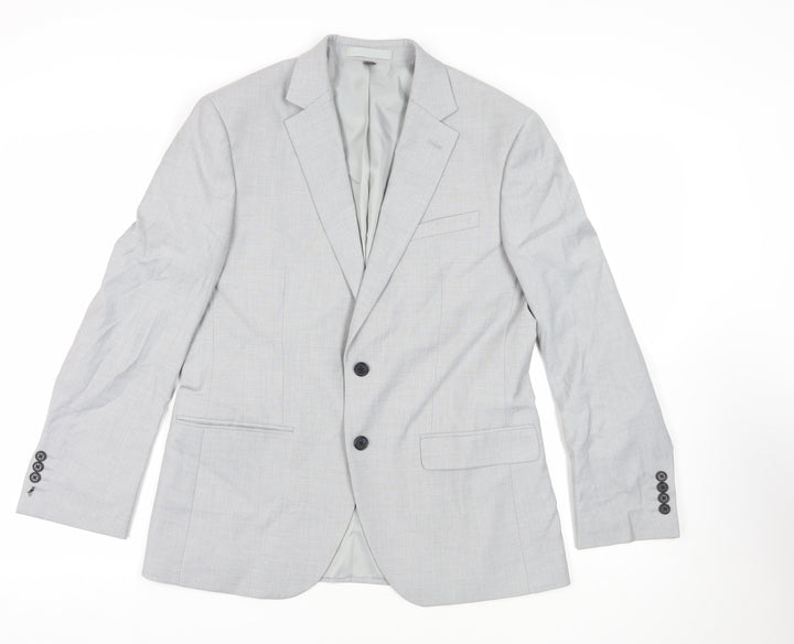 Marks and Spencer Mens Grey Polyester Jacket Suit Jacket Size 38 Regular