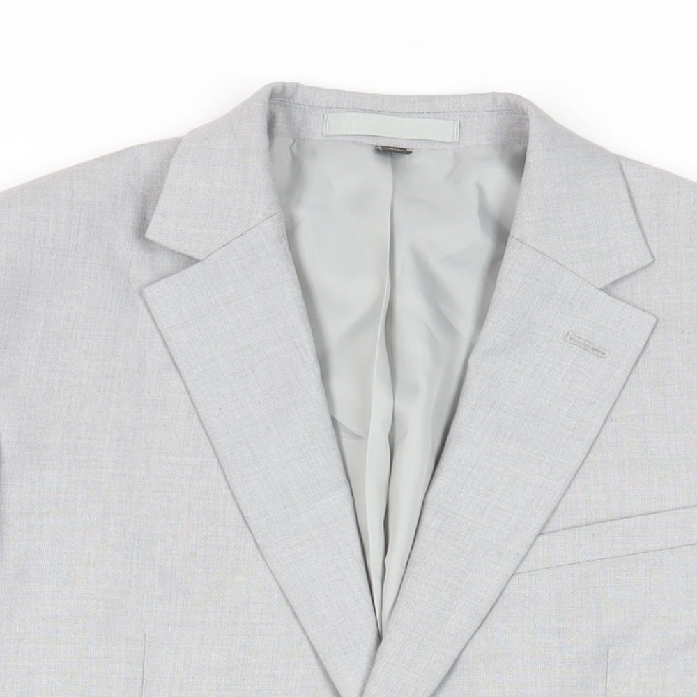Marks and Spencer Mens Grey Polyester Jacket Suit Jacket Size 38 Regular
