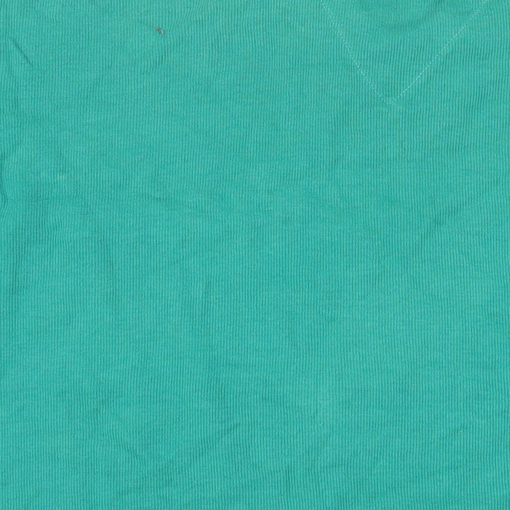 Fiori Mens Green Striped Cotton Polo Size XL Collared Pullover