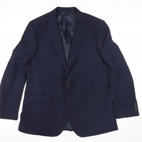 Marks and Spencer Mens Blue Polyester Jacket Suit Jacket Size 44 Regular