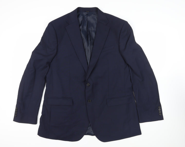 Marks and Spencer Mens Blue Polyester Jacket Suit Jacket Size 44 Regular