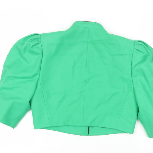 Mansfield Womens Green Jacket Size 12 Button - Appliqué