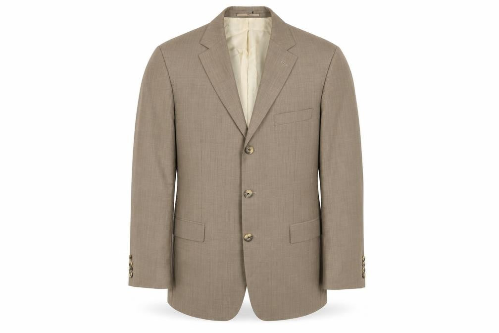 Front view of Cerruti men’s beige wool jacket suit jacket, size 40, regular