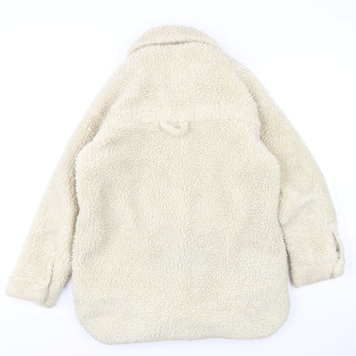 Monki Womens Ivory Overcoat Coat Size XS Button