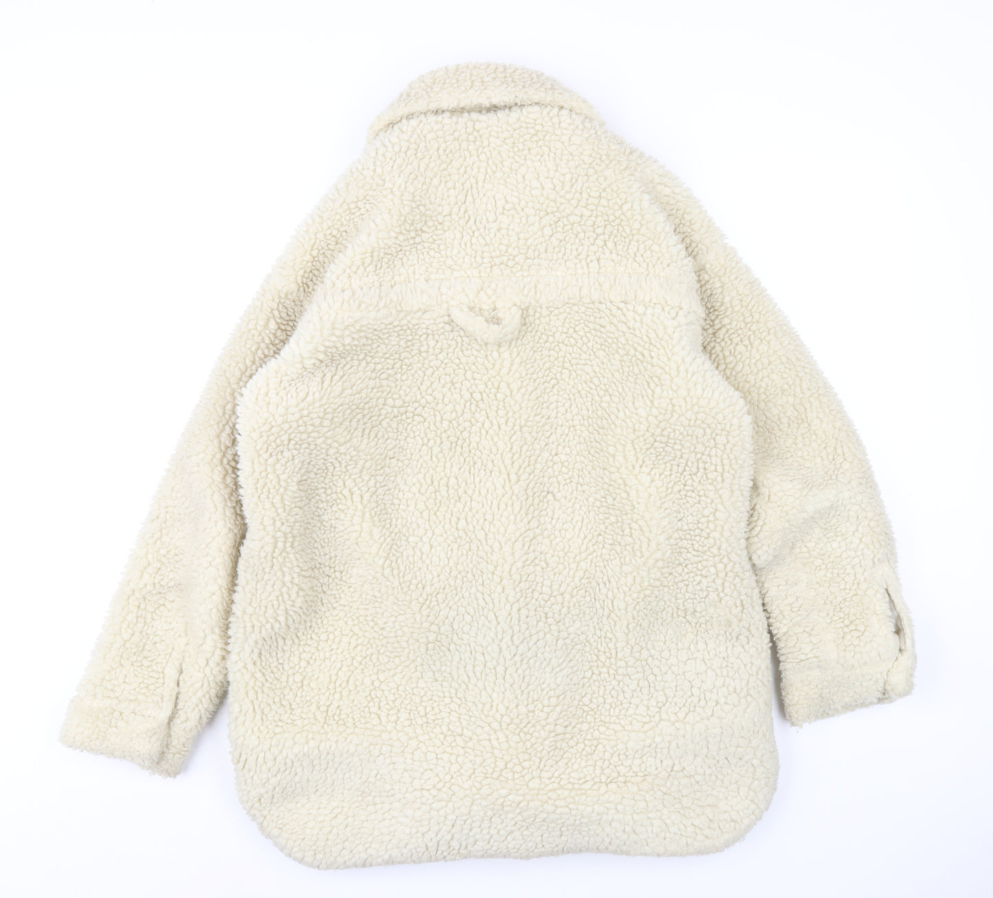 Monki Womens Ivory Overcoat Coat Size XS Button