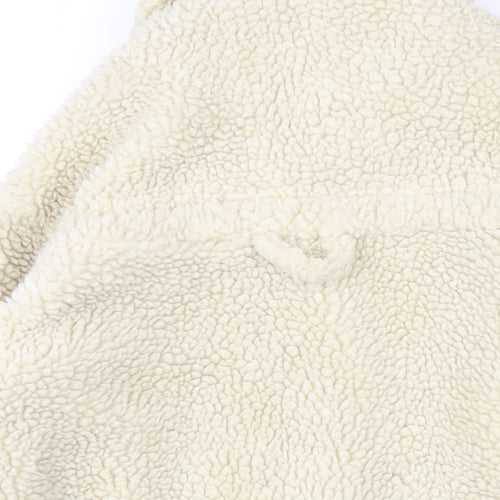 Monki Womens Ivory Overcoat Coat Size XS Button