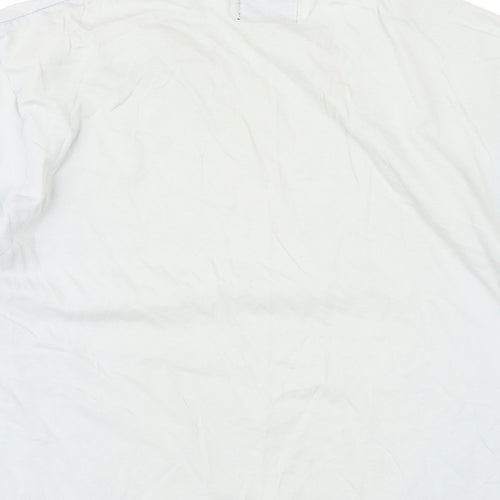 JACK & JONES Mens Grey Cotton T-Shirt Size L Round Neck