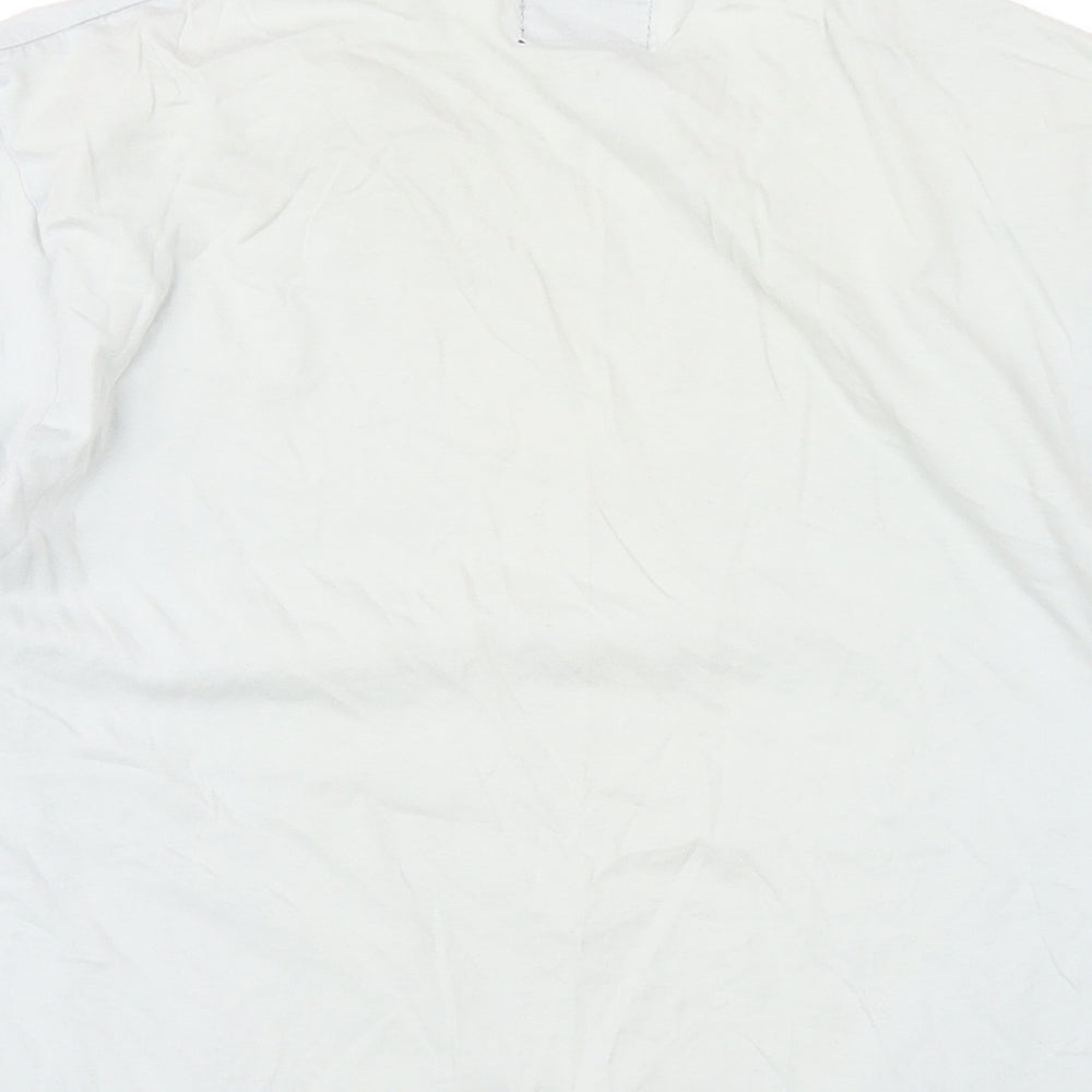 JACK & JONES Mens Grey Cotton T-Shirt Size L Round Neck