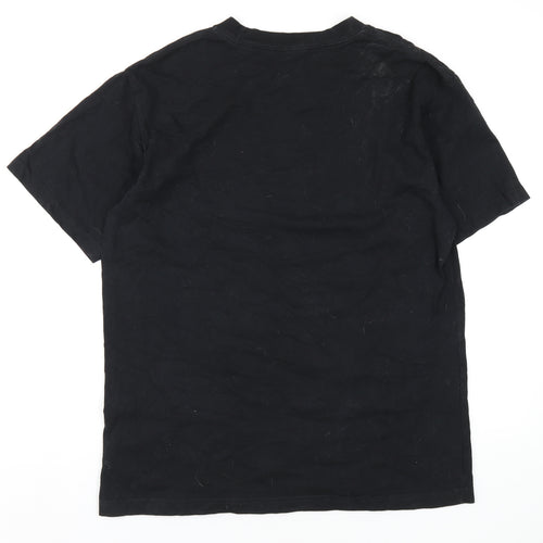 DC Shoes Mens Black Cotton T-Shirt Size L Round Neck