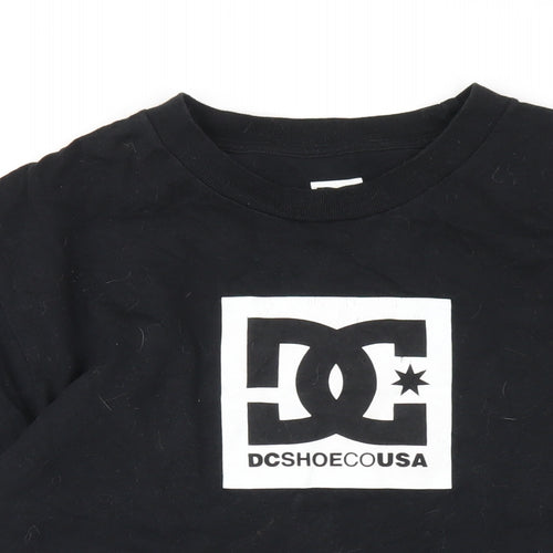 DC Shoes Mens Black Cotton T-Shirt Size L Round Neck