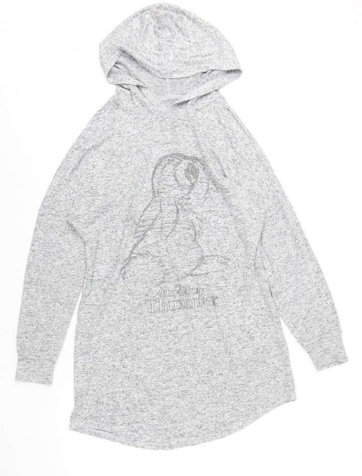Disney Womens Grey Vinyl Pullover Hoodie Size 12 Pullover - Bambi Thumper