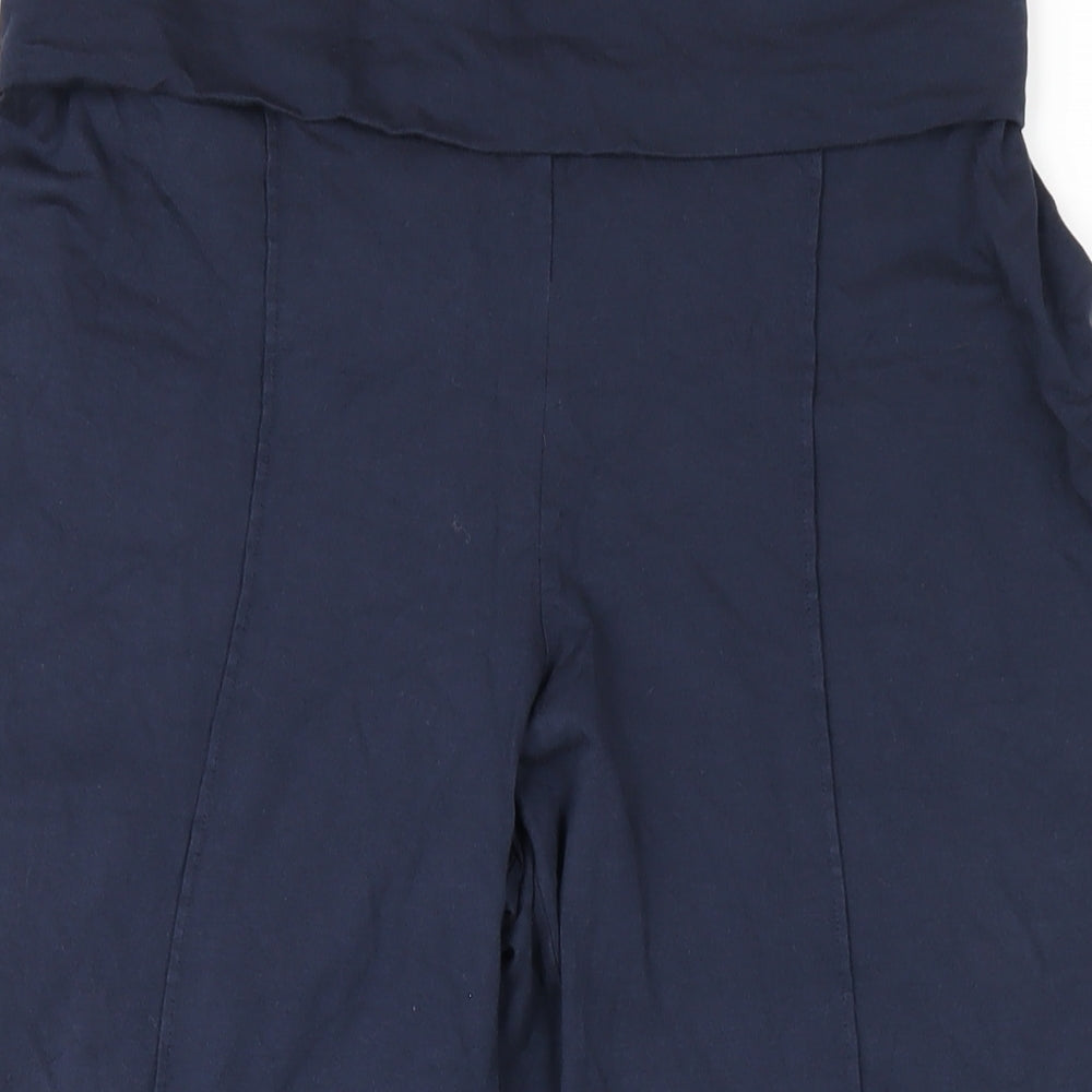 Woolovers Womens Blue Viscose Trousers Size M L27 in Regular