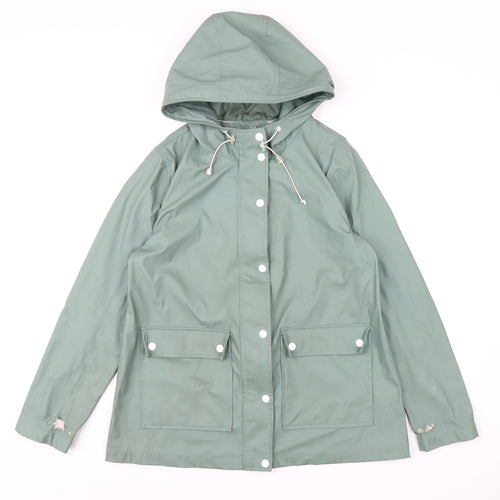 24Colours Womens Green Rain Coat Coat Size 10 Zip