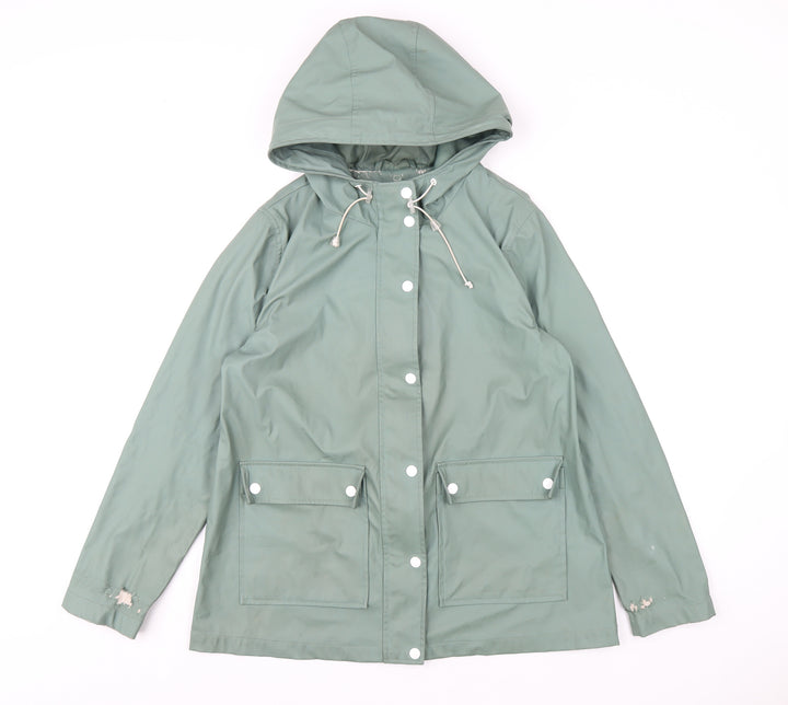 24Colours Womens Green Rain Coat Coat Size 10 Zip