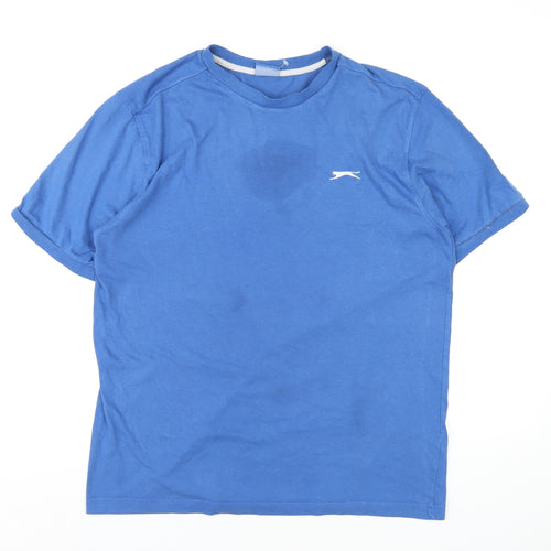 Slazenger Mens Blue Polyester T-Shirt Size L Round Neck