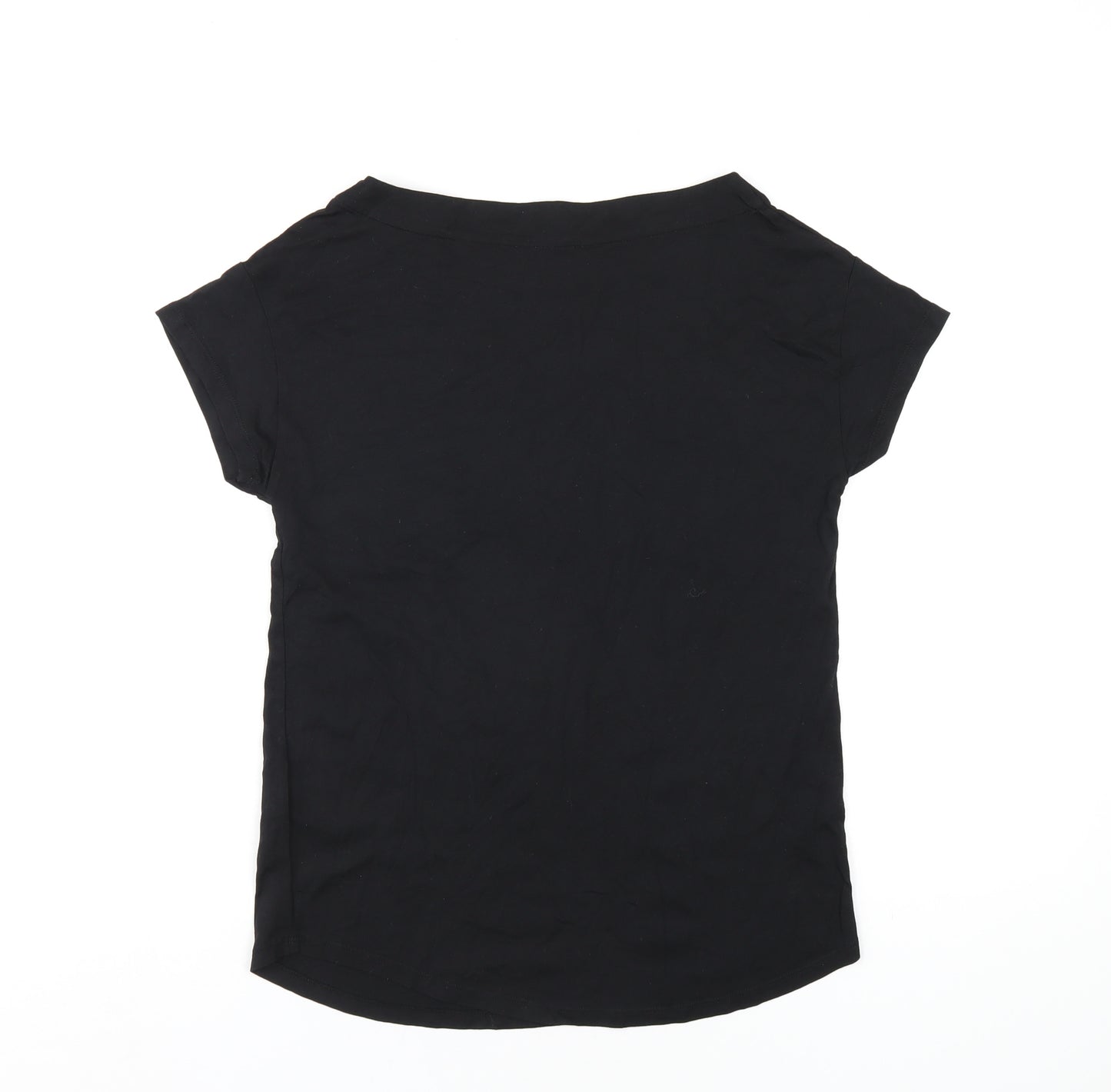 Boden Womens Black Cotton Basic T-Shirt Size 10 Boat Neck