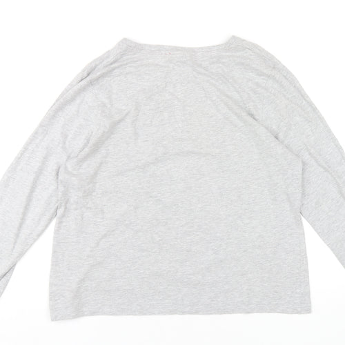 Disney Womens Grey Cotton Basic T-Shirt Size 14 Round Neck - Minnie Mouse Christmas