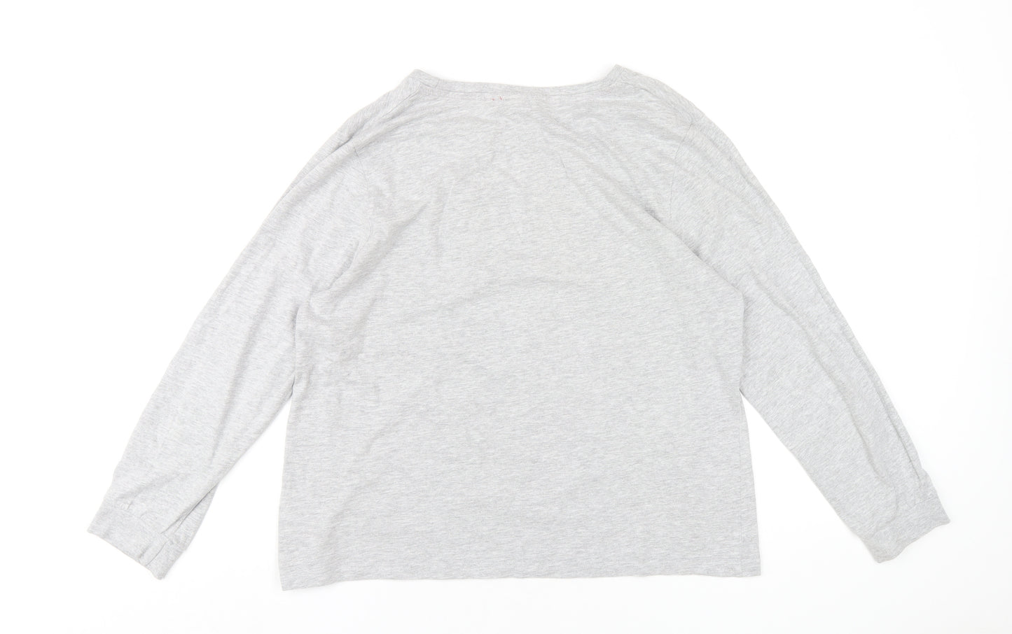 Disney Womens Grey Cotton Basic T-Shirt Size 14 Round Neck - Minnie Mouse Christmas