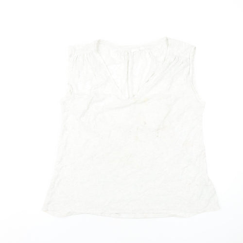 Gap Womens Grey Cotton Basic Tank Size M V-Neck