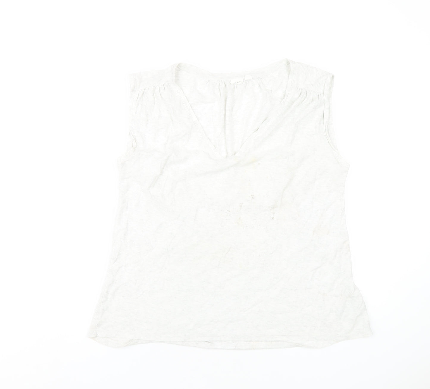 Gap Womens Grey Cotton Basic Tank Size M V-Neck