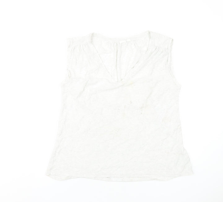 Gap Womens Grey Cotton Basic Tank Size M V-Neck