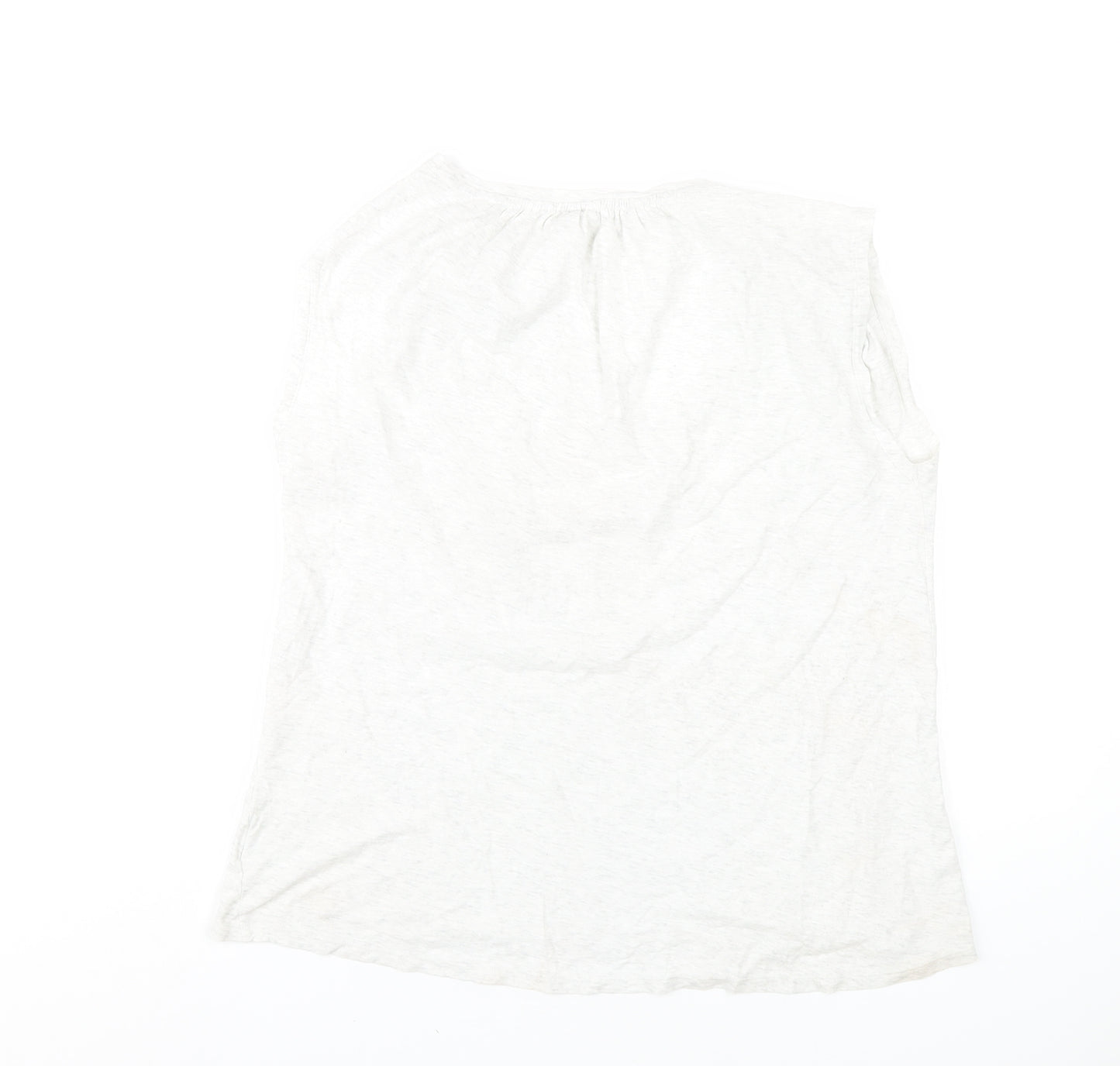 Gap Womens Grey Cotton Basic Tank Size M V-Neck
