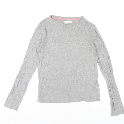 White Stuff Womens Grey Cotton Basic T-Shirt Size 10 Round Neck